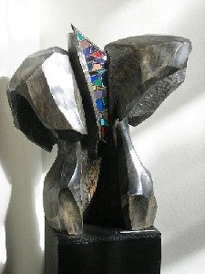 Cathedrals torso - 1999, lime, vitraje, 90cm